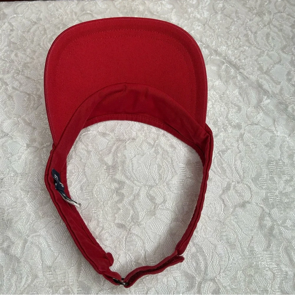 GAP Vintage Kids Red Sun Visor Cap GAP Logo Adjustable Unisex Coastal Beachy Y2K